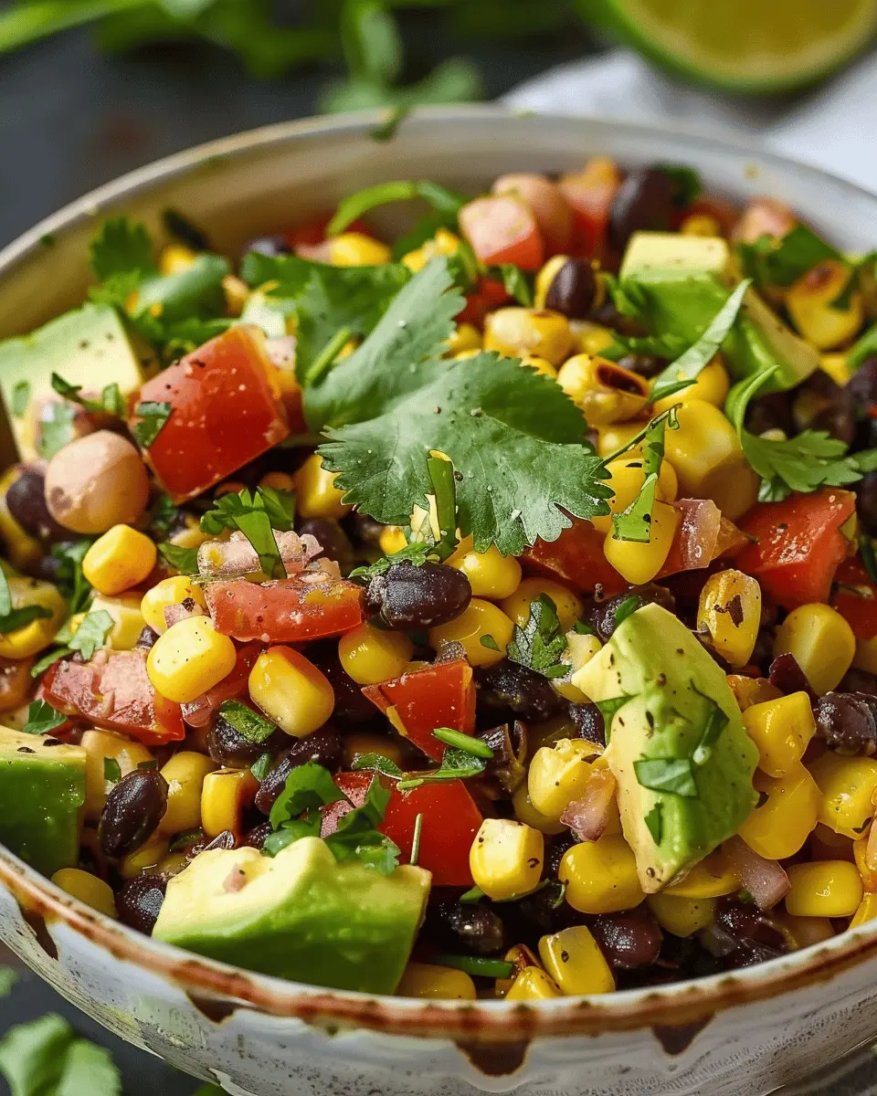 Quick and Easy Healthy Lunch Box Recipes: Refreshing Black Bean Salad with Corn & Avocado