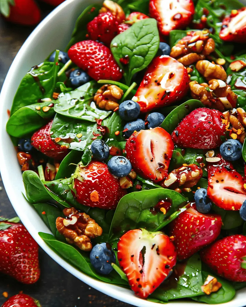 Delicious Salad Recipes Ideas: Easy 15-Minute Strawberry Spinach Salad