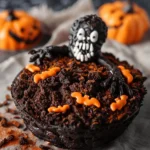 Easy Halloween food ideas : Graveyard Dip (Halloween Brownie Batter Dip)