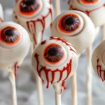 Easy Halloween food ideas : Eyeball Cake Pops