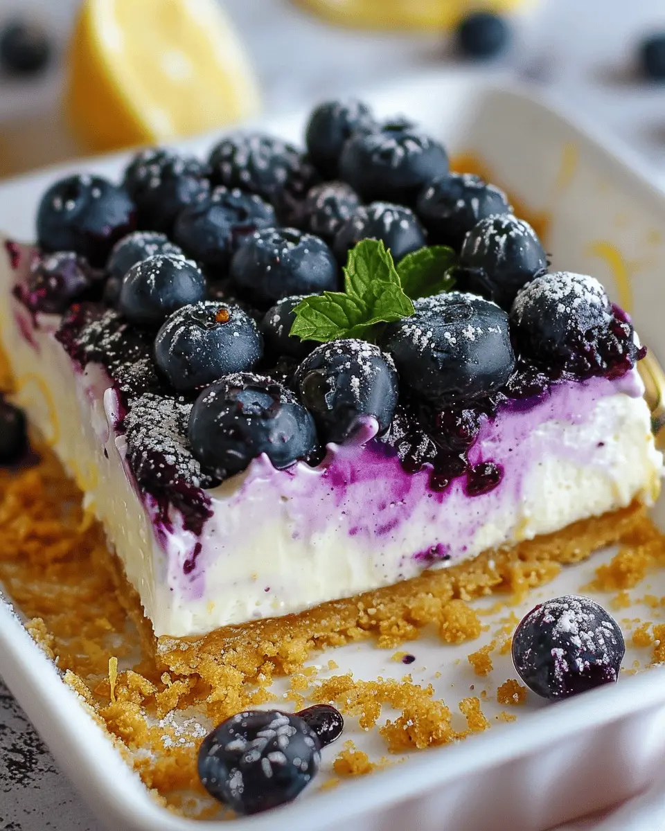 Easy Delicious Desserts: No Bake Lemon Blueberry Dessert Bliss