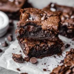 easy Delicious Desserts & Sweet Recipes : The BEST Fudgy Chewy Brookies