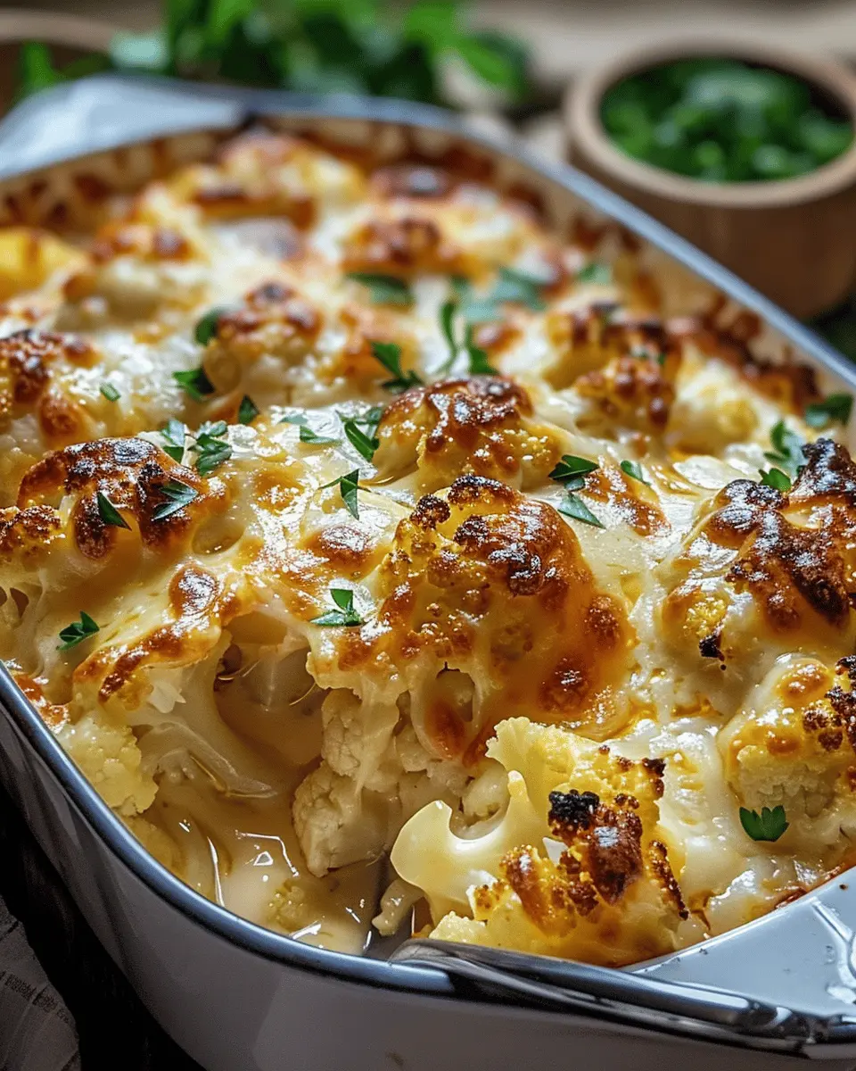 Low Carb Recipes: Baked Cheddar Cauliflower with Turkey Bacon