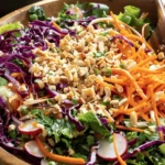 Delicious Salad Recipes Ideas : Asian Crunch Salad with Ginger Dressing (Meal Prep)