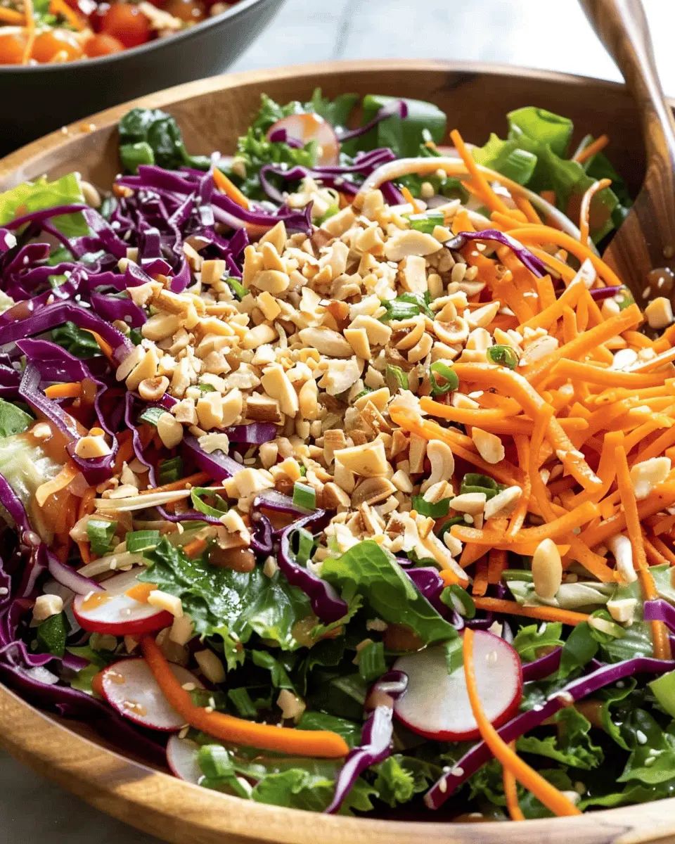 Delicious Salad Recipes Ideas: Easy Asian Crunch Salad with Ginger Dressing