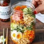 Delicious Salad Recipes Ideas : Meal Prep Ramen Salad Jar