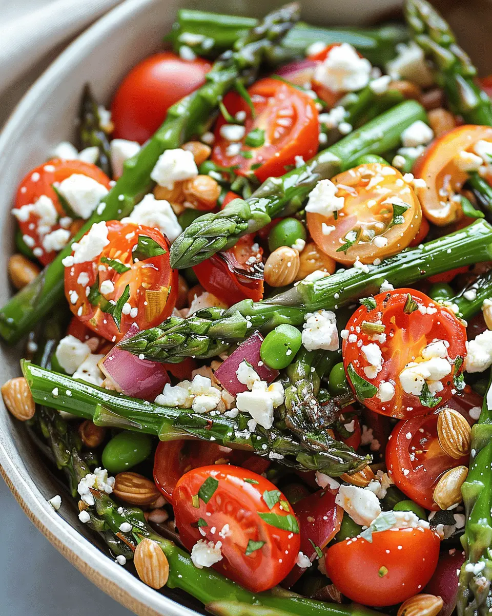 Delicious Salad Recipes Ideas: Savory Asparagus, Tomato, and Feta Salad