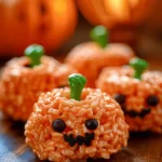 Easy Halloween food ideas : Rice Krispie Treat Pumpkins