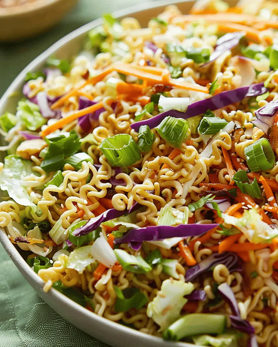 Delicious Salad Recipes Ideas: The Best Ramen Noodle Salad with Turkey Bacon and Chicken Ham