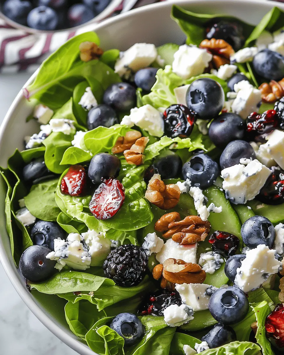 Delicious Salad Recipes Ideas: Indulgent Blueberry Goat Cheese Salad