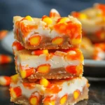 Easy Halloween food ideas : Candy Corn Cookie Bars Recipe