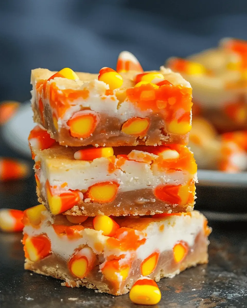 Easy Halloween food ideas: Indulgent Candy Corn Cookie Bars Recipe