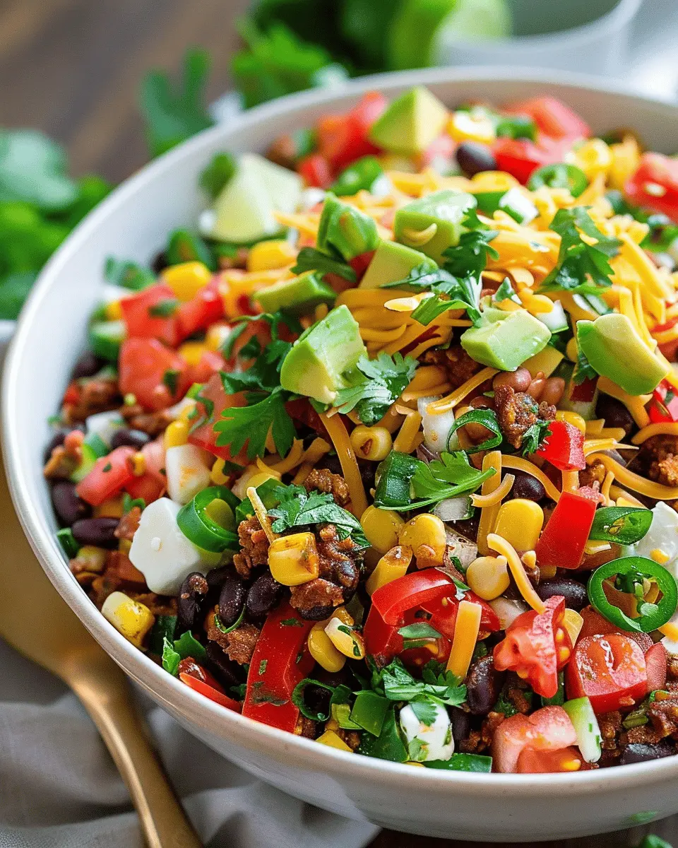 Delicious Salad Recipes Ideas: Black Bean Taco Salad with Turkey Bacon