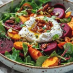 Delicious Salad Recipes Ideas : Roasted Beet and Carrot Salad with Burrata