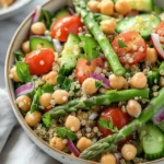 Delicious Salad Recipes Ideas : Asparagus Chickpea Quinoa Salad