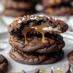 Easy Halloween food ideas : Salted Caramel Chocolate Cookies
