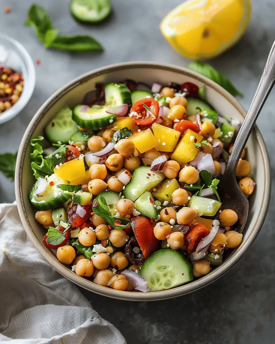 Delicious Salad Recipes Ideas: 15-Minute Mediterranean Chickpea Salad
