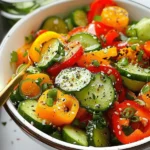 Delicious Salad Recipes Ideas : Cucumber and Bell Pepper Salad