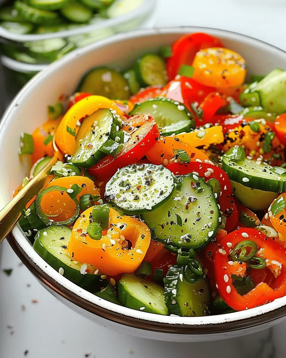 Delicious Salad Recipes Ideas: Refreshing Cucumber and Bell Pepper Salad