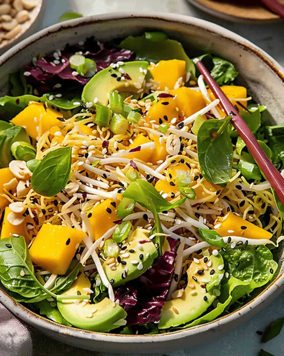 Delicious Salad Recipes Ideas: Easy Asian Mango, Avocado & Ramen Salad