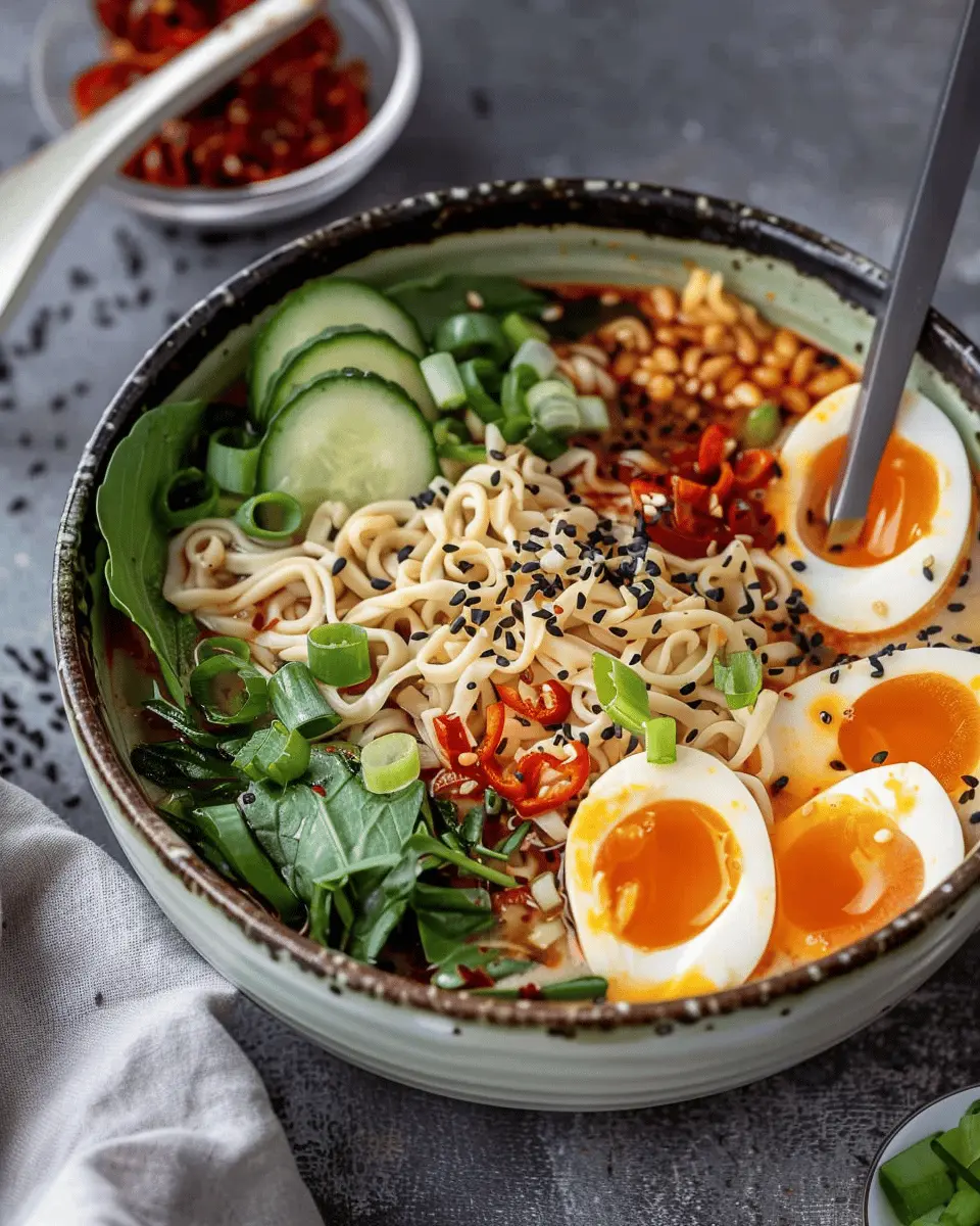 Delicious Salad Recipes Ideas: Easy Miso Ramen with Turkey Bacon