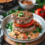Low Carb Recipes : Keto Feta Burgers With Tomato Cream Sauce