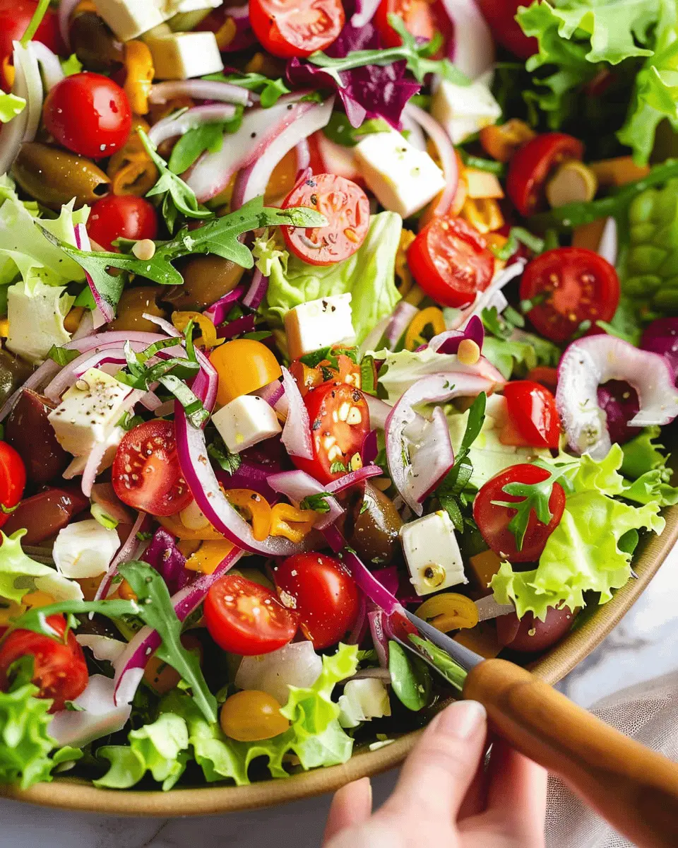 Delicious Salad Recipes Ideas: Easy Italian Chopped Salad with Turkey Bacon and Chicken Ham