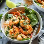 Delicious Salad Recipes Ideas : Thai-Style Coconut Curry Shrimp Noodle Bowls.