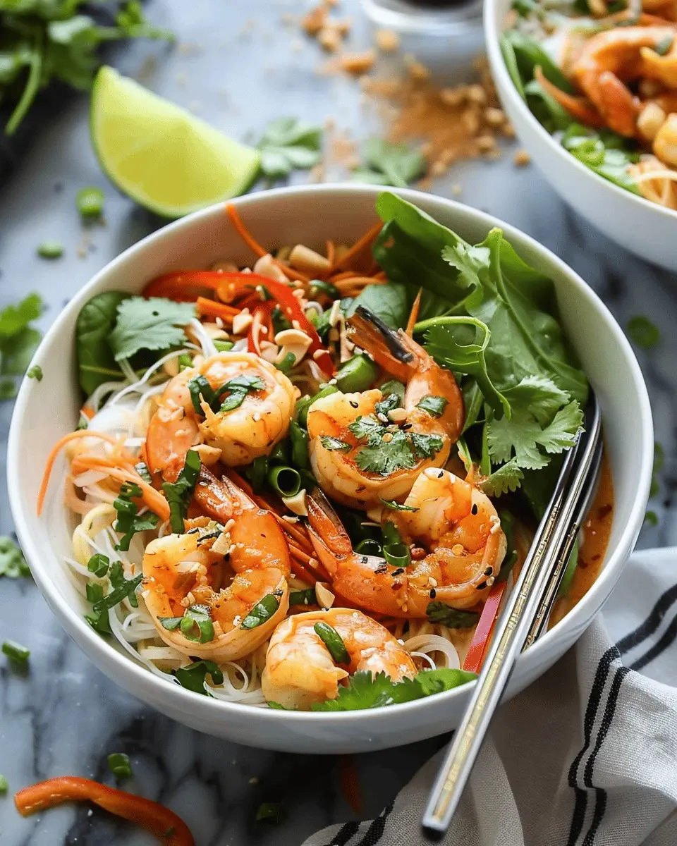 Delicious Salad Recipes Ideas: Indulgent Thai-Style Shrimp Bowls