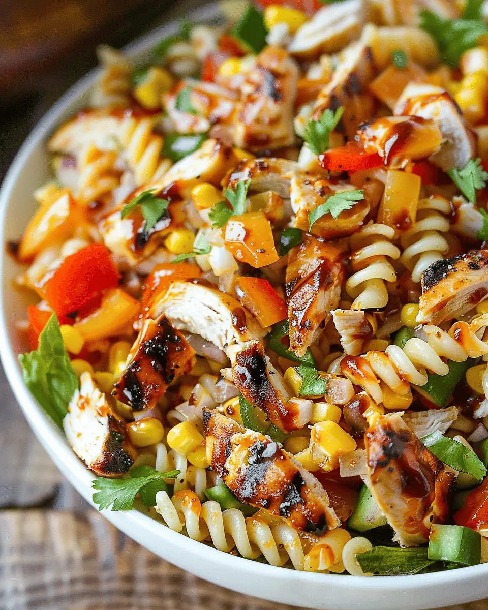 Delicious Salad Recipes Ideas: Easy BBQ Chicken Pasta Salad