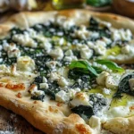 quick recipe ideas : Greek Roasted Garlic Spinach White Pizza