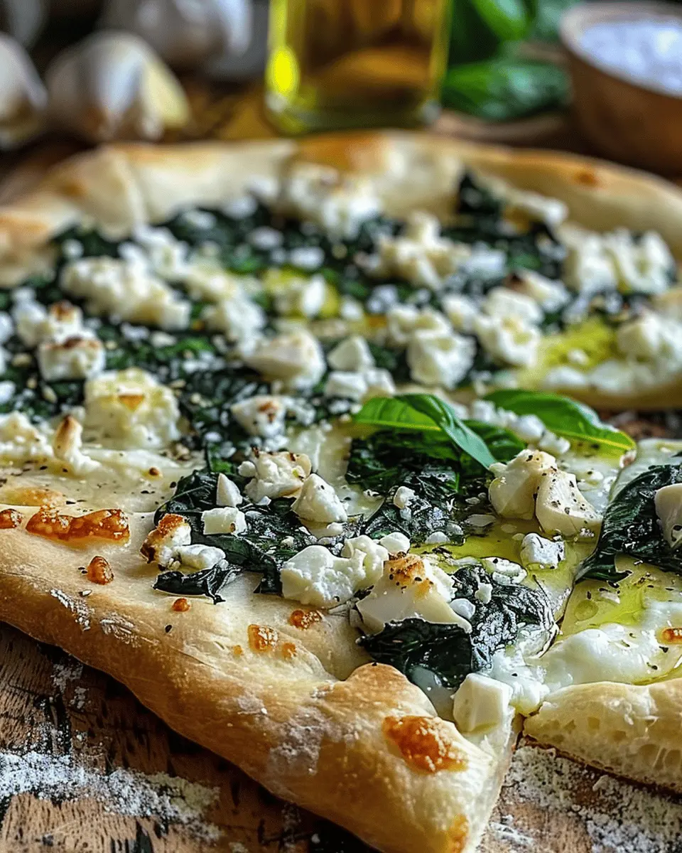 Quick Recipe Ideas: Indulgent Greek Roasted Garlic Spinach White Pizza