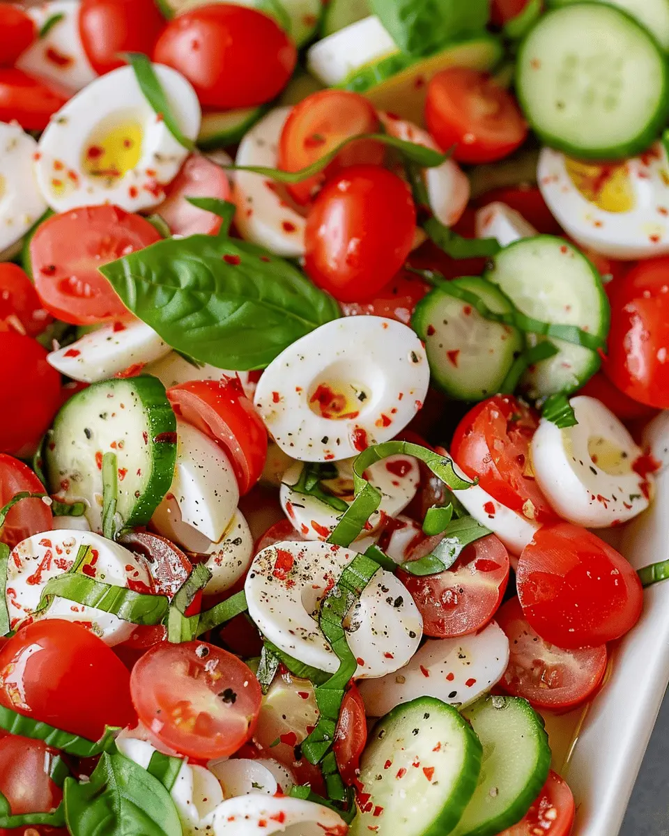 Delicious Salad Recipes Ideas: Refreshing Cucumber Caprese Salad