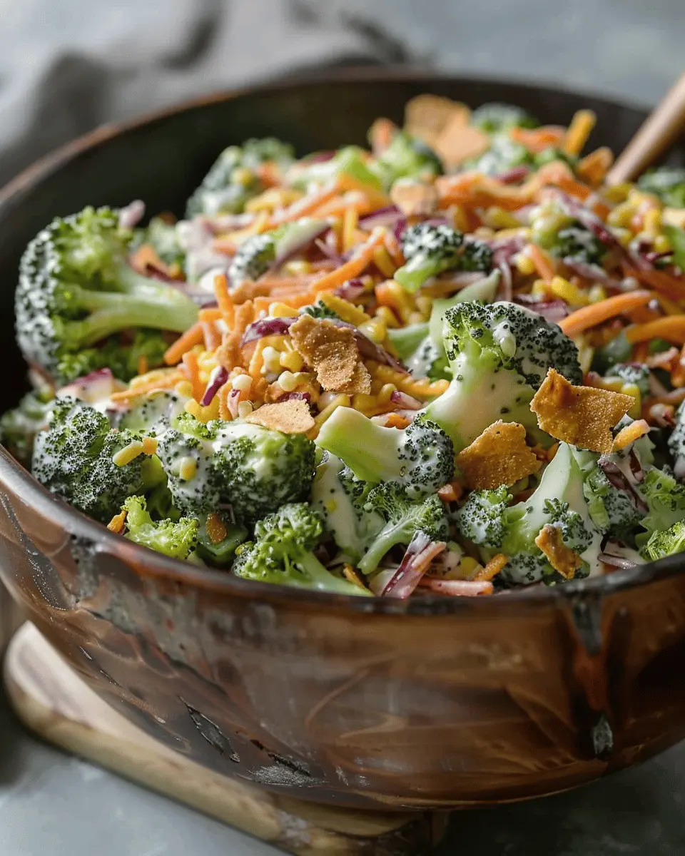 Delicious Salad Recipes Ideas: Indulgent Creamy Broccoli Crunch Salad Under 100 Calories