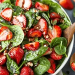 Delicious Salad Recipes Ideas : Spinach Strawberry Salad with Balsamic Poppy Seed Dressing