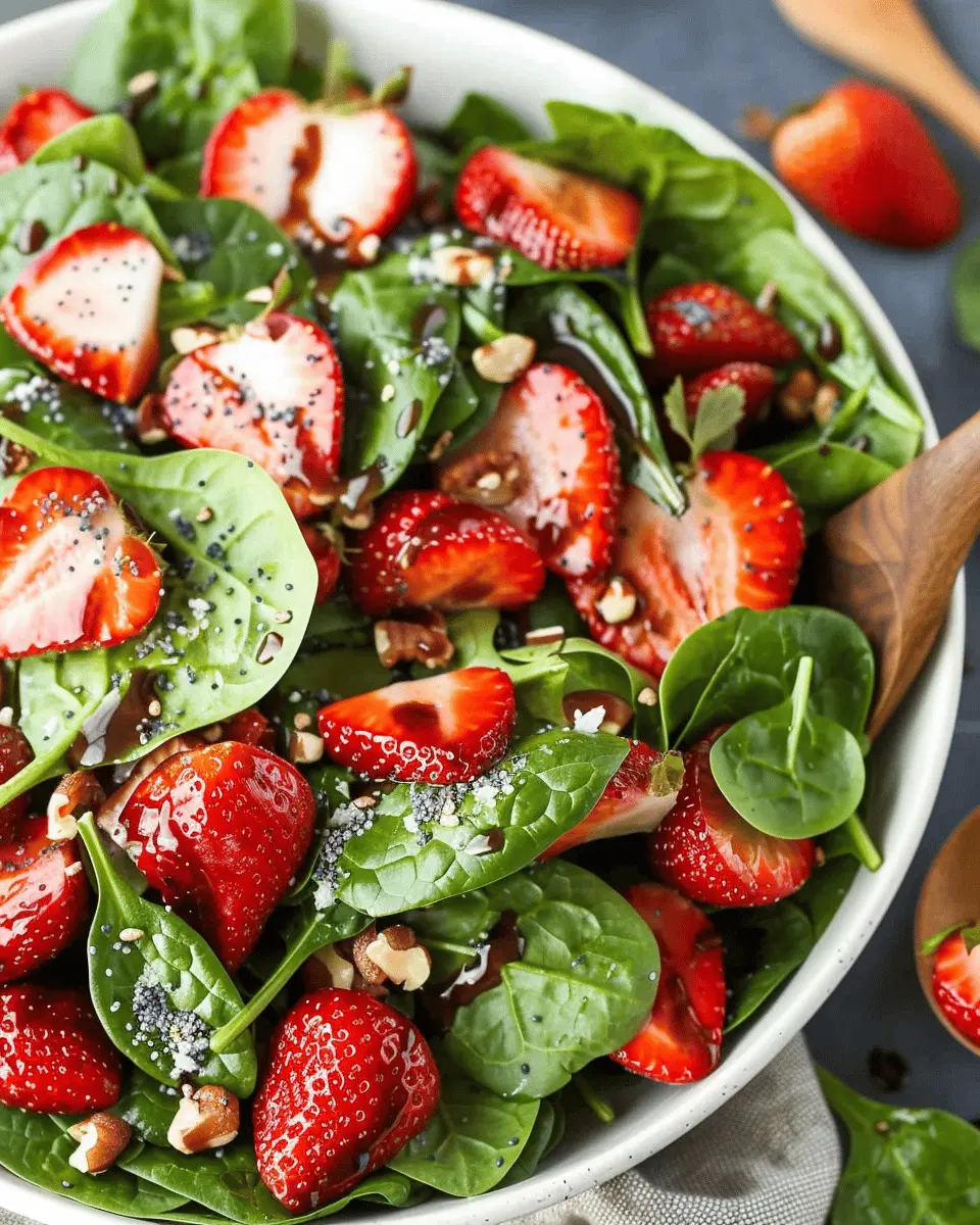Delicious Salad Recipes Ideas: Fresh Spinach Strawberry Delight