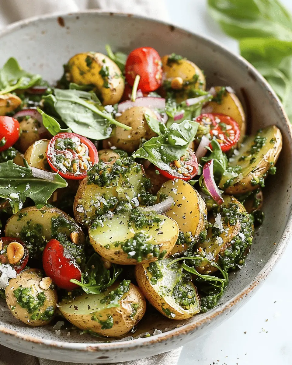 Delicious Salad Recipes Ideas: Easy Arugula Pesto Potato Salad
