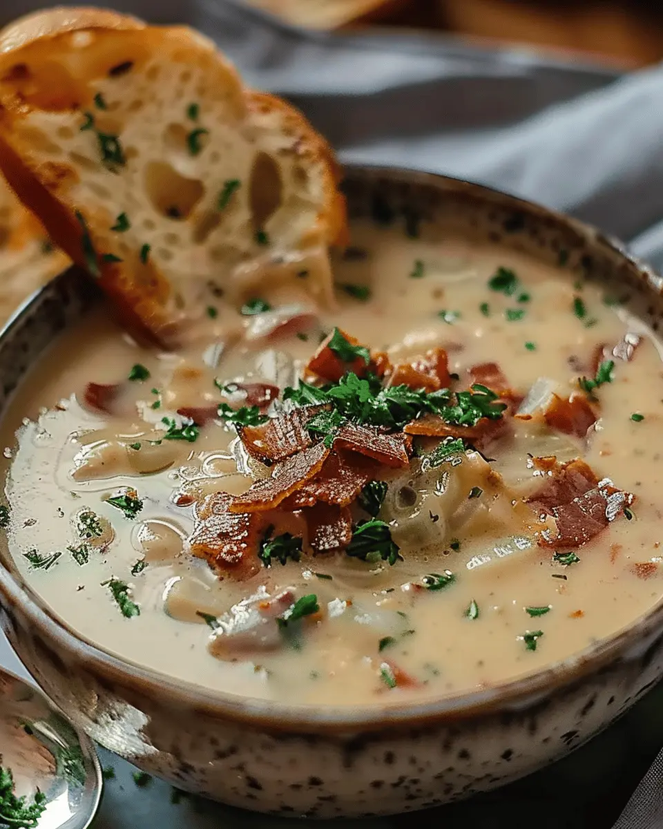 Easy Soup Recipes: Creamy Reuben Soup with Turkey Bacon and Chicken Ham
