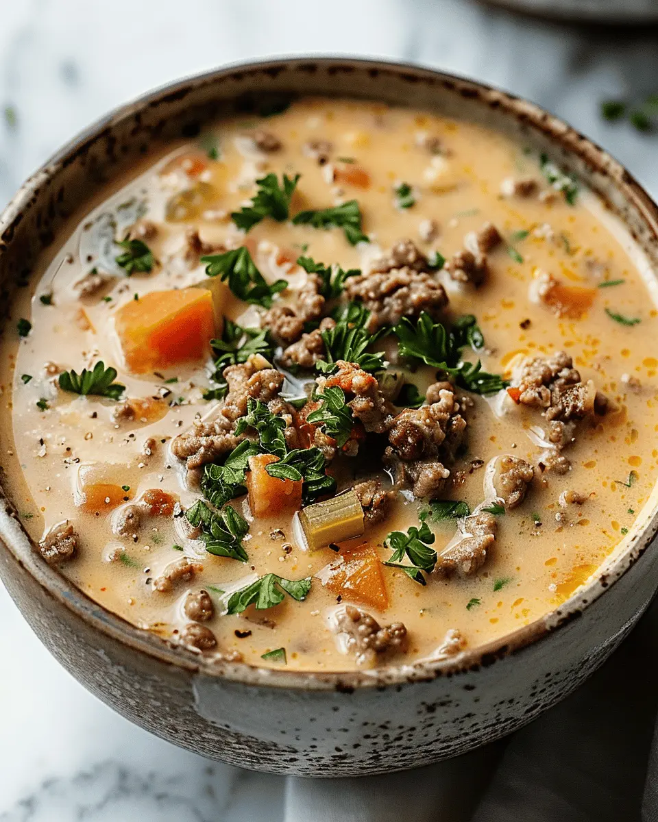 Easy Soup Recipes: Indulgent Crockpot Cheeseburger Soup with Turkey Bacon