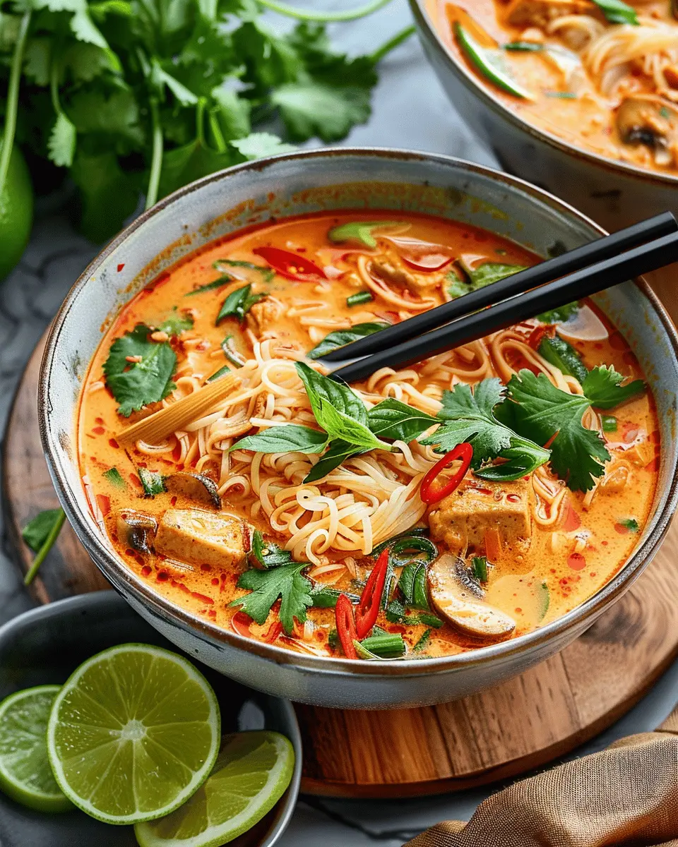 Easy Soup Recipes: Indulgent Thai Red Curry Noodle Soup Delight