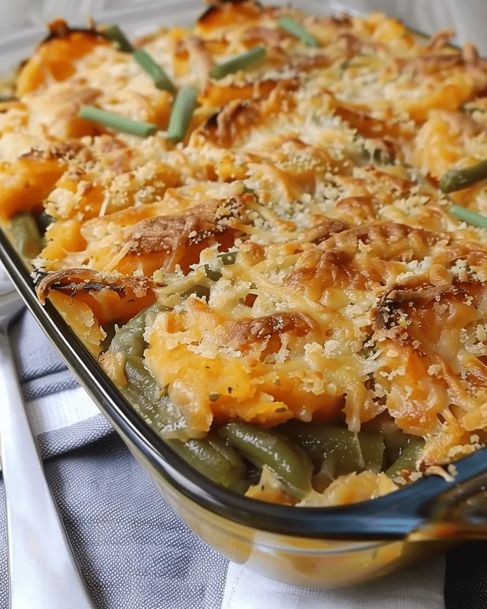 Sweet potato recipes: Indulgent Green Bean and Turkey Bacon Casserole