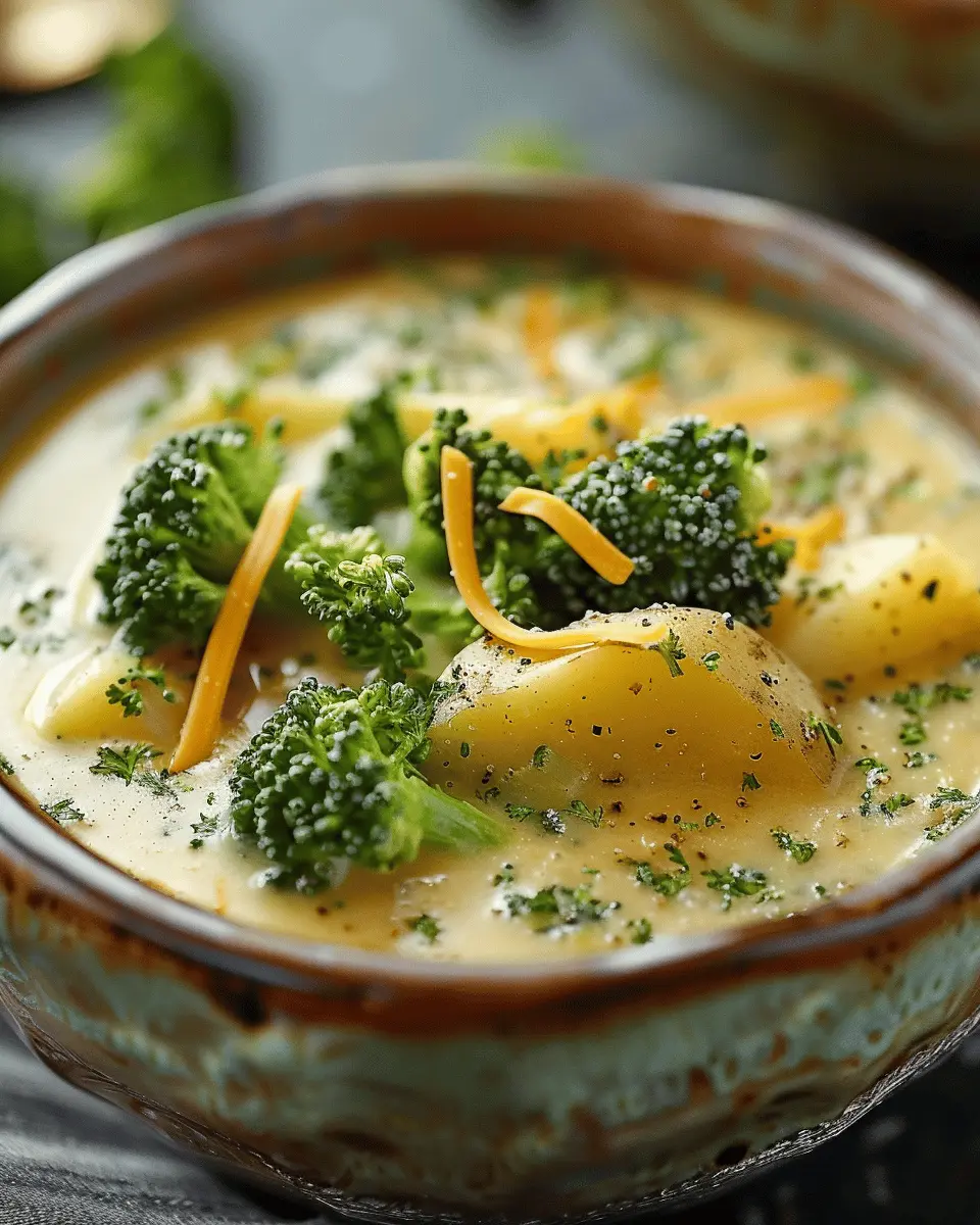 Easy Soup Recipes: Creamy Broccoli Cheddar Potato Soup with Turkey Bacon