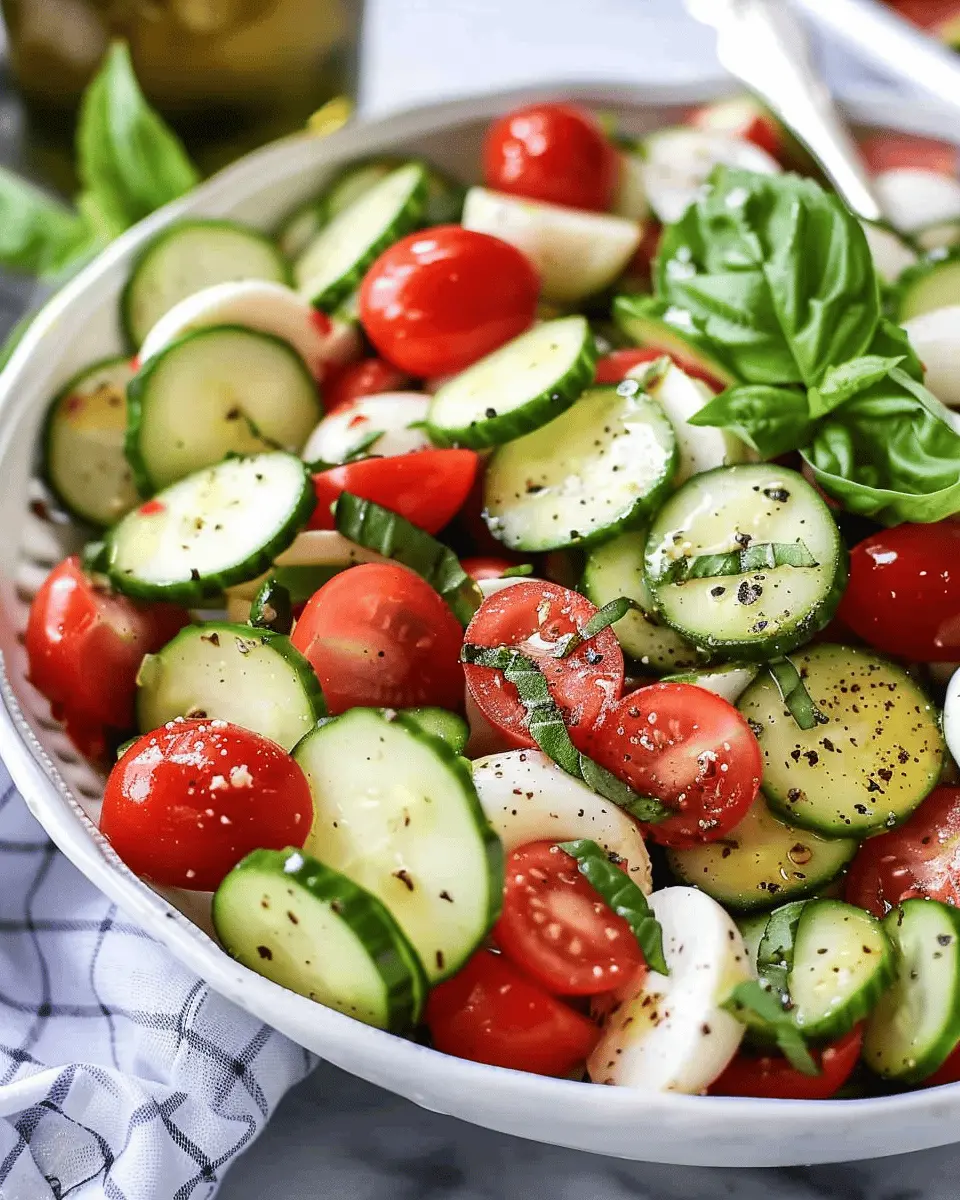 Easy SIDE DISHES: Refreshing Cucumber Caprese Salad Delight