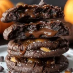 Easy Halloween food ideas : Salted Caramel Chocolate Cookies