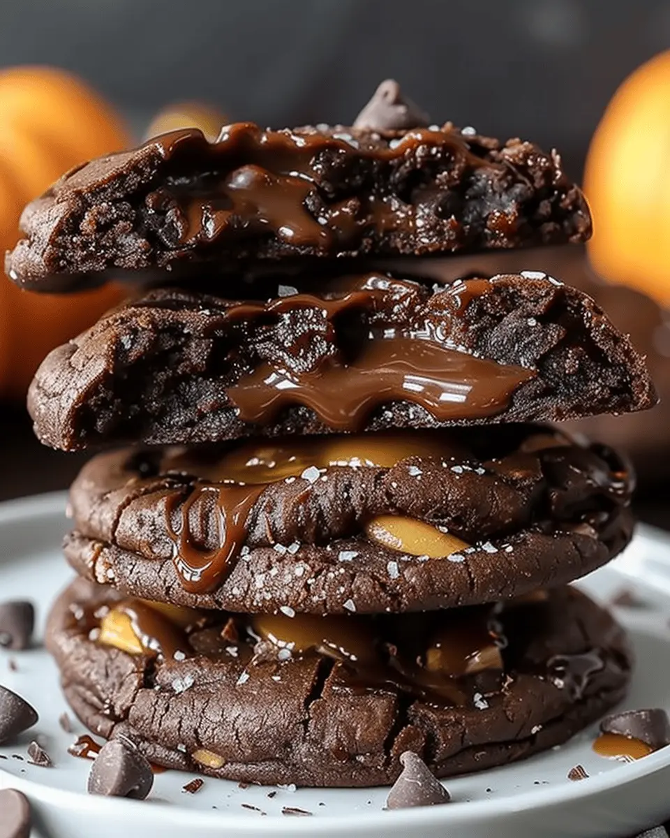 Easy Halloween Food Ideas: Indulgent Salted Caramel Chocolate Cookies