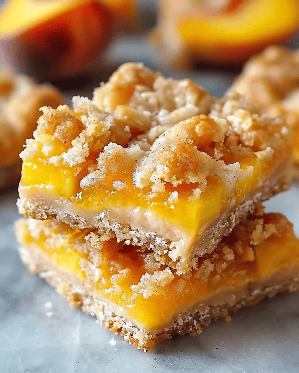 Easy Summer Meals Ideas: Indulgent Heavenly Summer Peach Bars