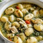 easy soup recipes : Chicken Pesto Gnocchi Soup