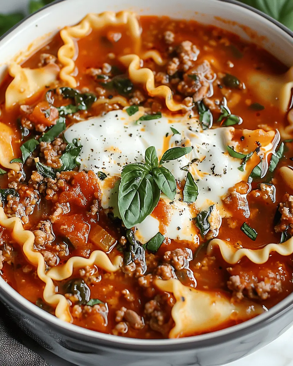 Easy Soup Recipes: Indulgent Crockpot Lasagna Soup with Turkey Bacon