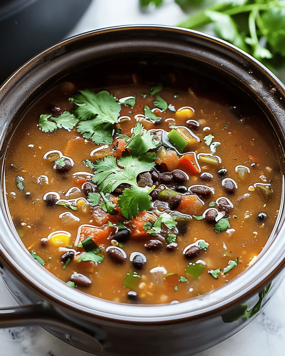 Easy Soup Recipes: Comforting Crockpot Black Bean Soup with Turkey Bacon