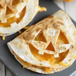 Easy Halloween food ideas : Fun and Easy Jack-o-lantern Cheese Quesadillas